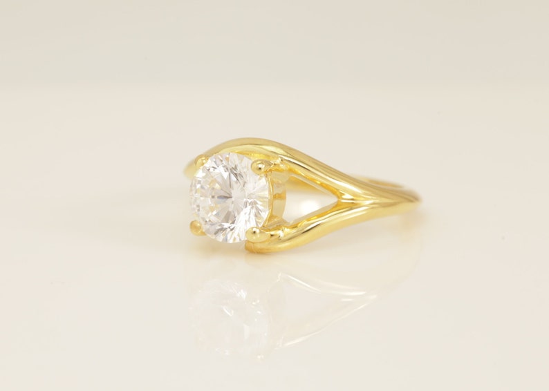 1.30 CT Tension Set Diamond Engagement Ring, Solitaire Tension Setting Ring, Bridal Promise Ring for Women, Anniversary Ring