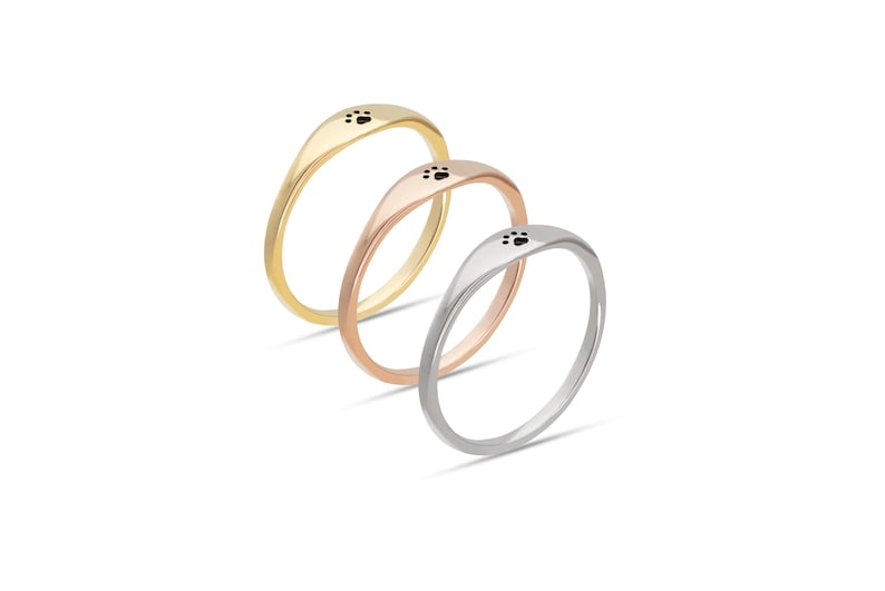 Animal Paw Print Ring, Cat Dog Lovers Jewelry, Pet Jewelry, Pet Memorial Ring, Dogs Paw Print Ring for dog lovers, Pet Lover Gift