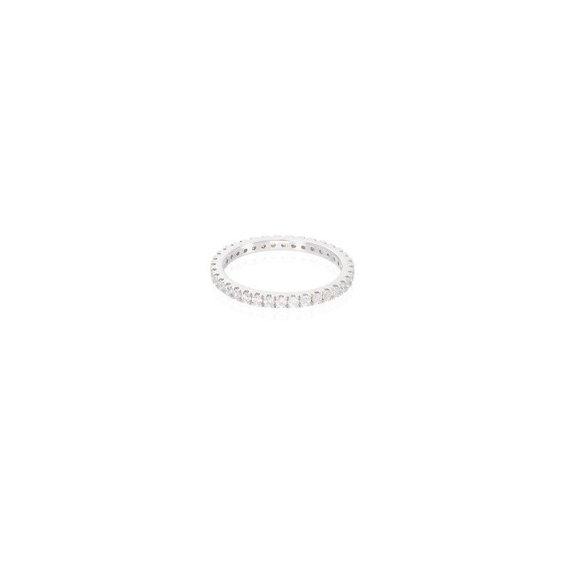 1.8mm Micro Pave Eternity Diamond Ring, Valentine's Day Gift, Gift For Wife, Gift For Girlfriend