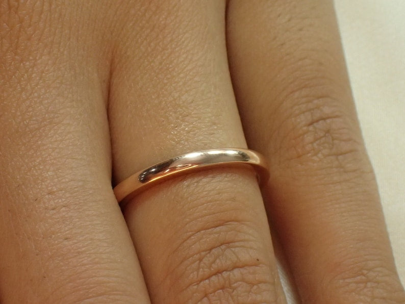 2.0 MM Flat Plain Wedding Band / 925 Sterling Silver Plain Band / Smooth Band / Thin Dainty Stackable Band