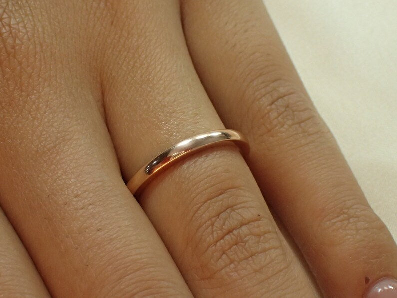 2.0 MM Flat Plain Wedding Band / 925 Sterling Silver Plain Band / Smooth Band / Thin Dainty Stackable Band