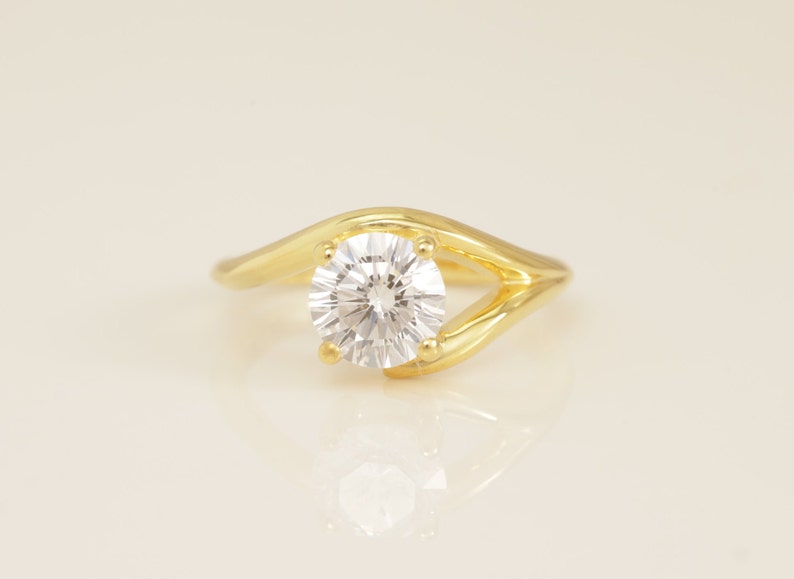 1.30 CT Tension Set Diamond Engagement Ring, Solitaire Tension Setting Ring, Bridal Promise Ring for Women, Anniversary Ring