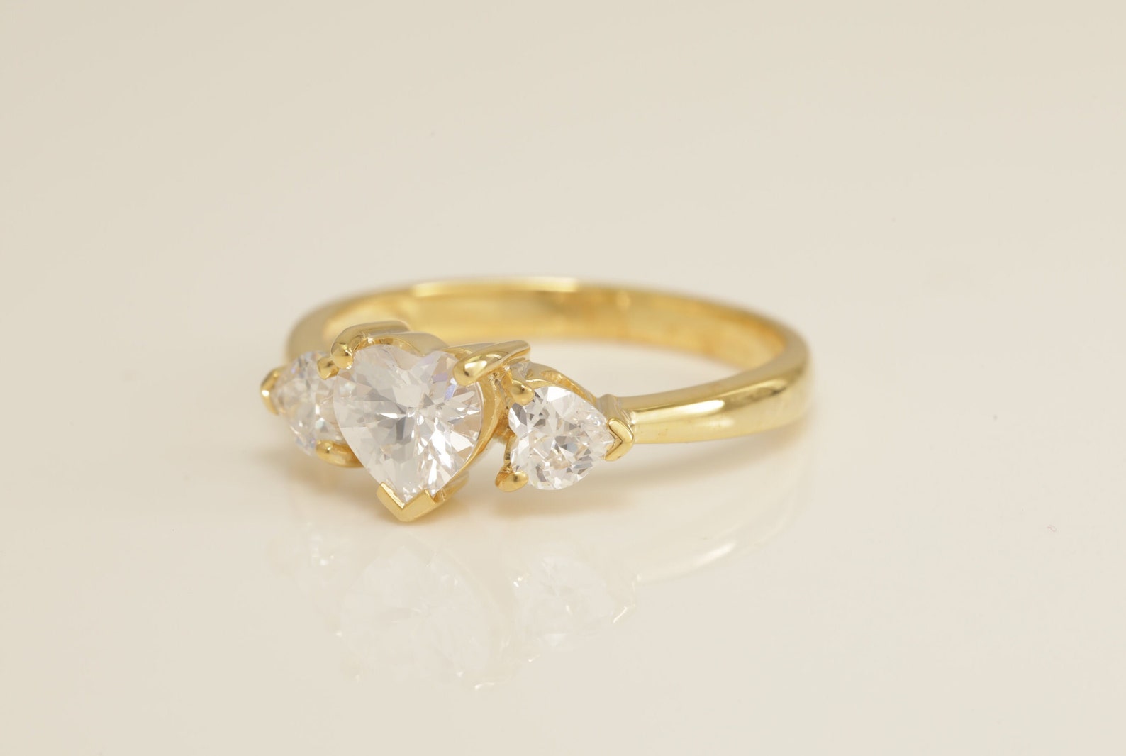 Heart Shaped Diamond Engagement Ring, Prong Setting Heart Diamond Ring, Bridal Ring for Women, Anniversary Gift for Her