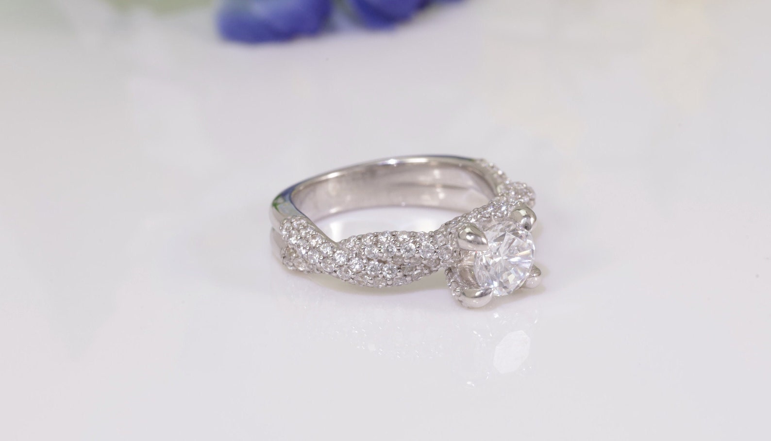 0.84 CT Petite Twisted Diamond Engagement Ring, Unique Sustainable Diamond Ring for Women, Promise Ring, Anniversary Gift