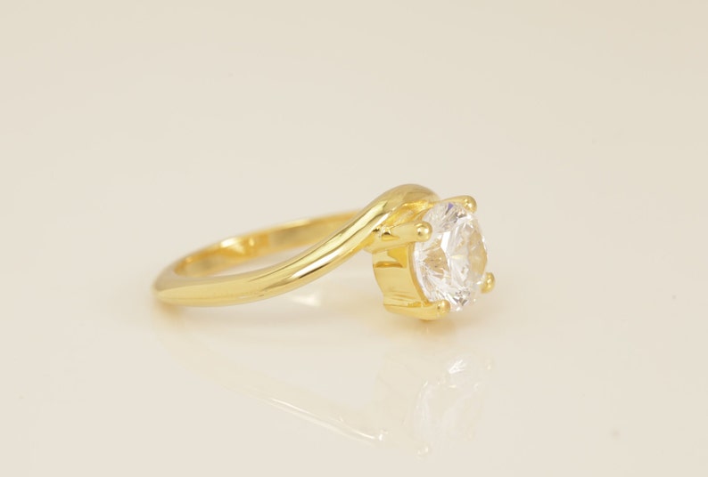 1.30 CT Tension Set Diamond Engagement Ring, Solitaire Tension Setting Ring, Bridal Promise Ring for Women, Anniversary Ring