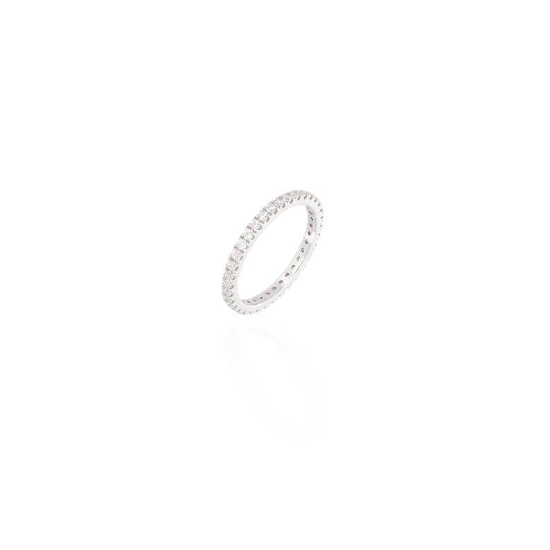 1.8mm Micro Pave Eternity Diamond Ring, Valentine's Day Gift, Gift For Wife, Gift For Girlfriend