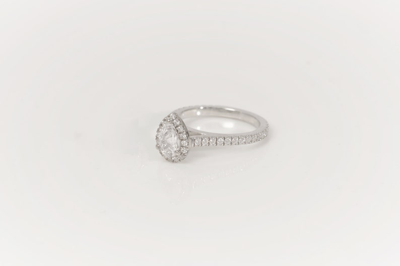 2.50 CT Pear Cut Diamond Engagement Ring, Diamond Halo Wedding Ring, Promise Ring for Women, Anniversary Ring