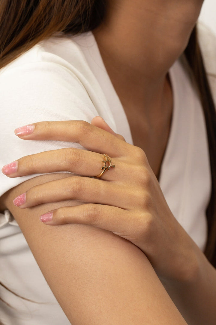 Science Coffee Caffeine Molecule Ring, Chemical Formula Rings, Silver Coffee Molecule Ring, Caffeine Molecule Ring