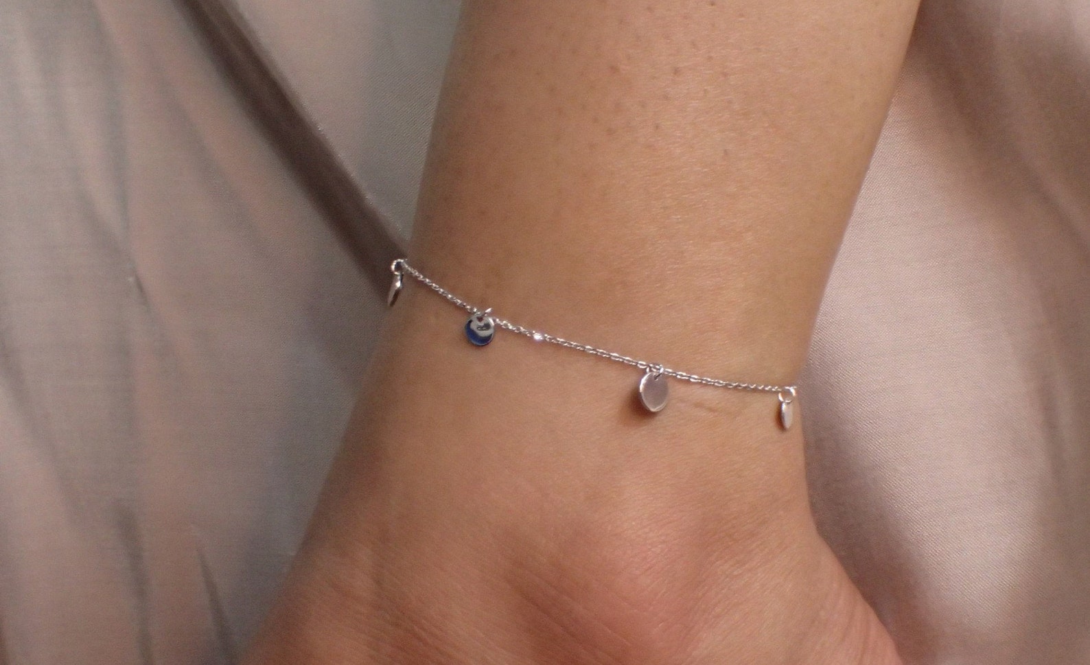 Sterling Silver Anklets with Disc / Anklets for Women / Disc Gold Anklet Bracelet / Tiny Disc Anklet / Minimalist Anklet