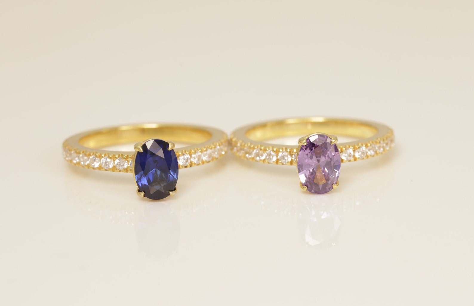 Oval cut Blue Sapphire Engagement Ring, Gemstones Wedding Ring, Promise ring Gift for Her, Anniversary Gift, Birthstone Ring