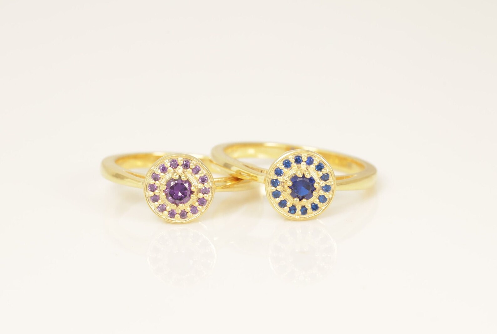 Amethyst Halo Engagement Ring, Gemstone wedding Ring, February Birthstone Ring, Anniversary Gift for Her, Bridal Promise Ring