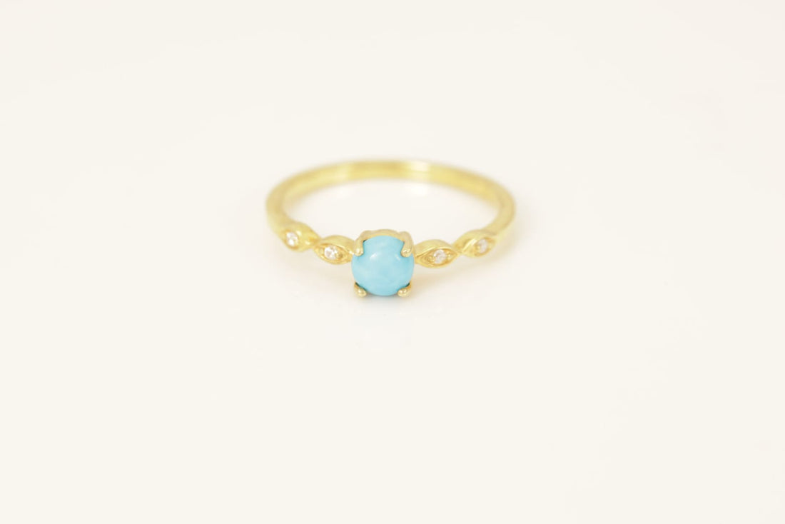 Turquoise and Diamond Engagement Ring, December Birthstone, Turquoise Ring, 18k Gold Unique Promise Ring, Marquise Ring