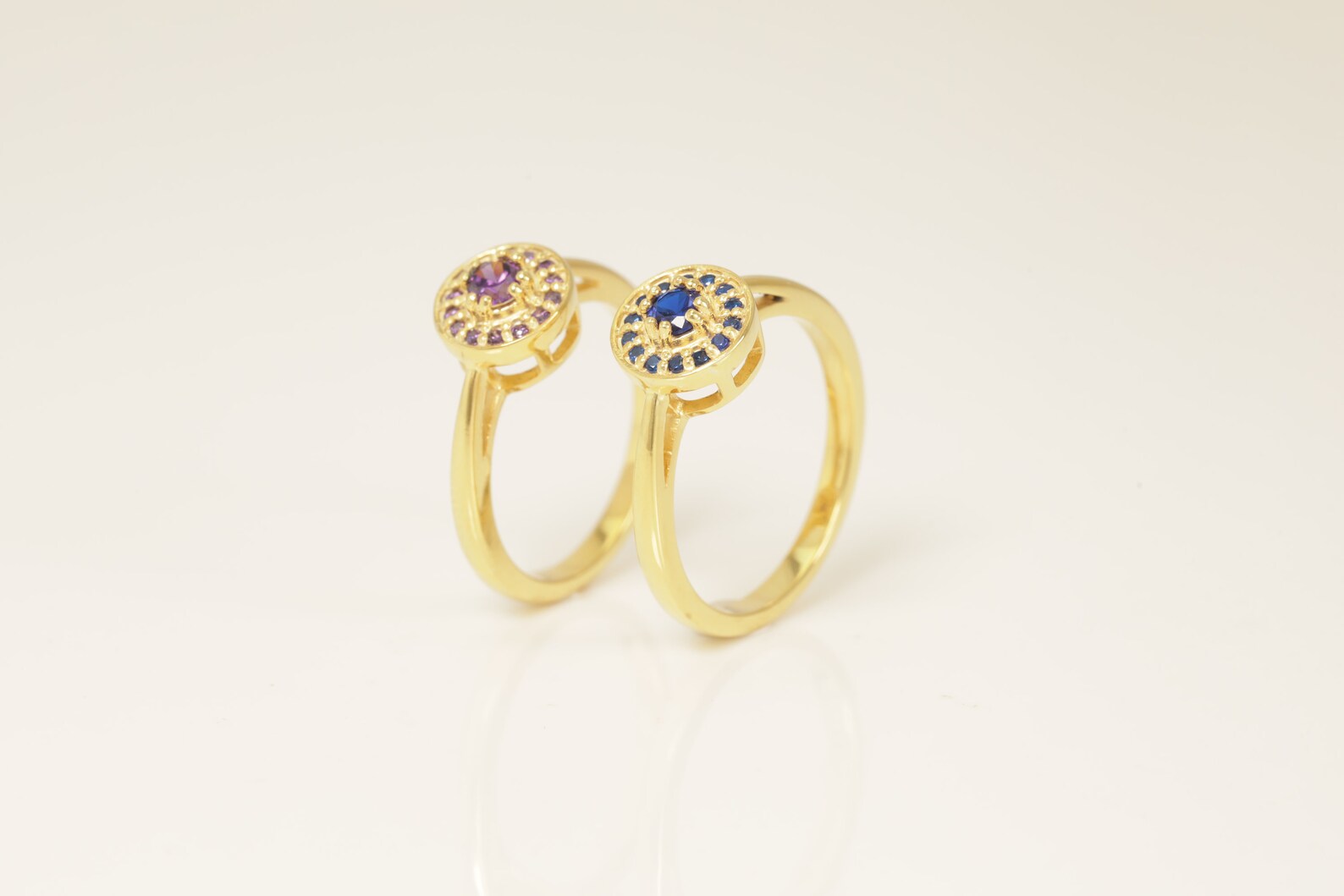 Amethyst Halo Engagement Ring, Gemstone wedding Ring, February Birthstone Ring, Anniversary Gift for Her, Bridal Promise Ring