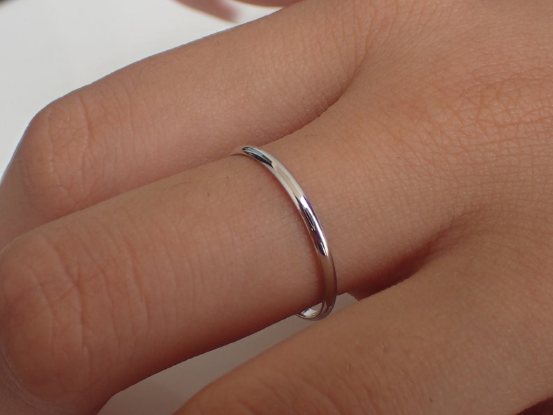 1.8mm Simple Thin Plain Wedding Band, Smooth Plain Band, Thin Dainty Band, 925 Sterling Silver Band