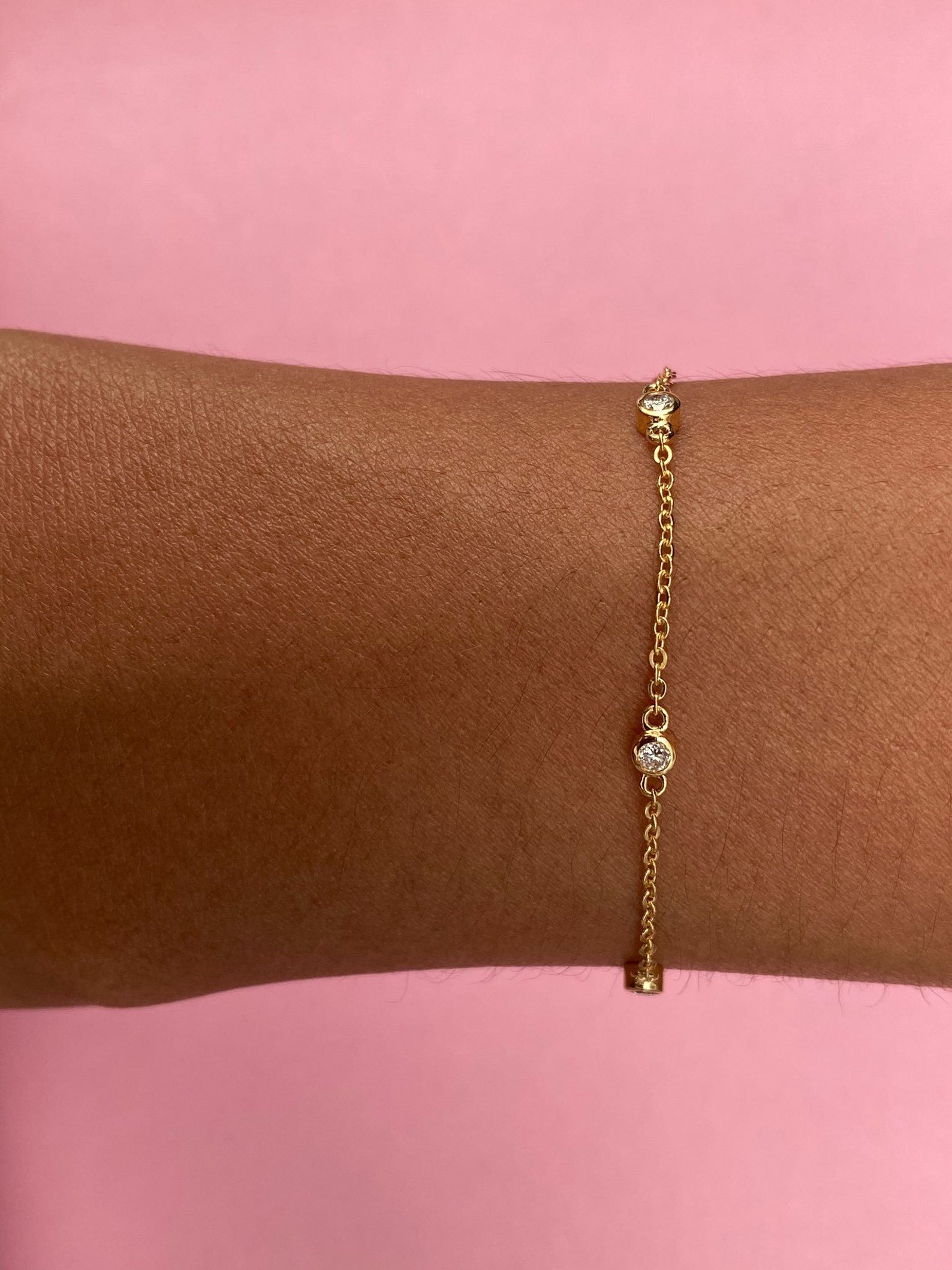 Solitaire Diamond Bracelet, Bezel Set Dainty Bracelet, Minimalist Bracelet Gift for Women, Graduation Gifts