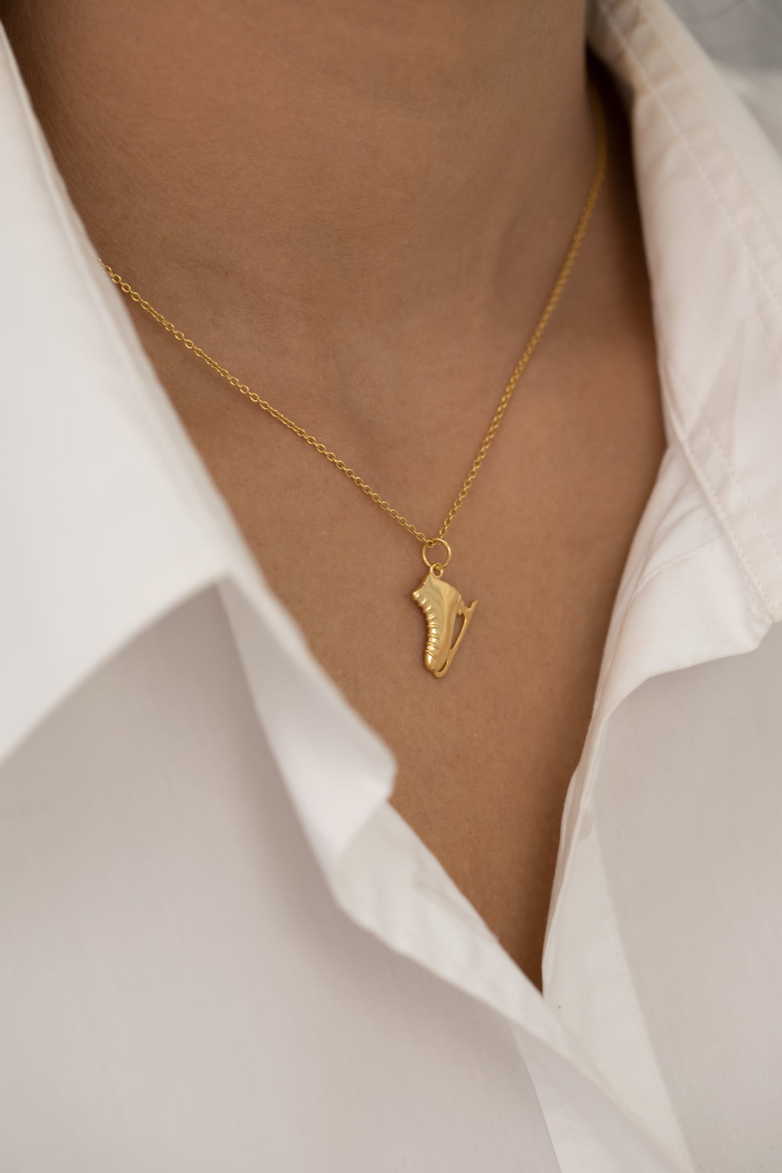 Ice Skating Shoe Necklace, Ice Skate Pendant Necklace, Gifts for Ice Skate Lovers, Layering Necklaces