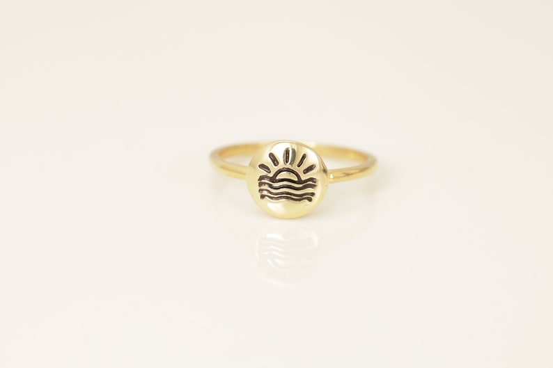 Sun Ring, Minimalist Sun Ring, Sun Disc Ring, Sunshine Jewelry Gift for Her, Stackable her and Him Jewelry