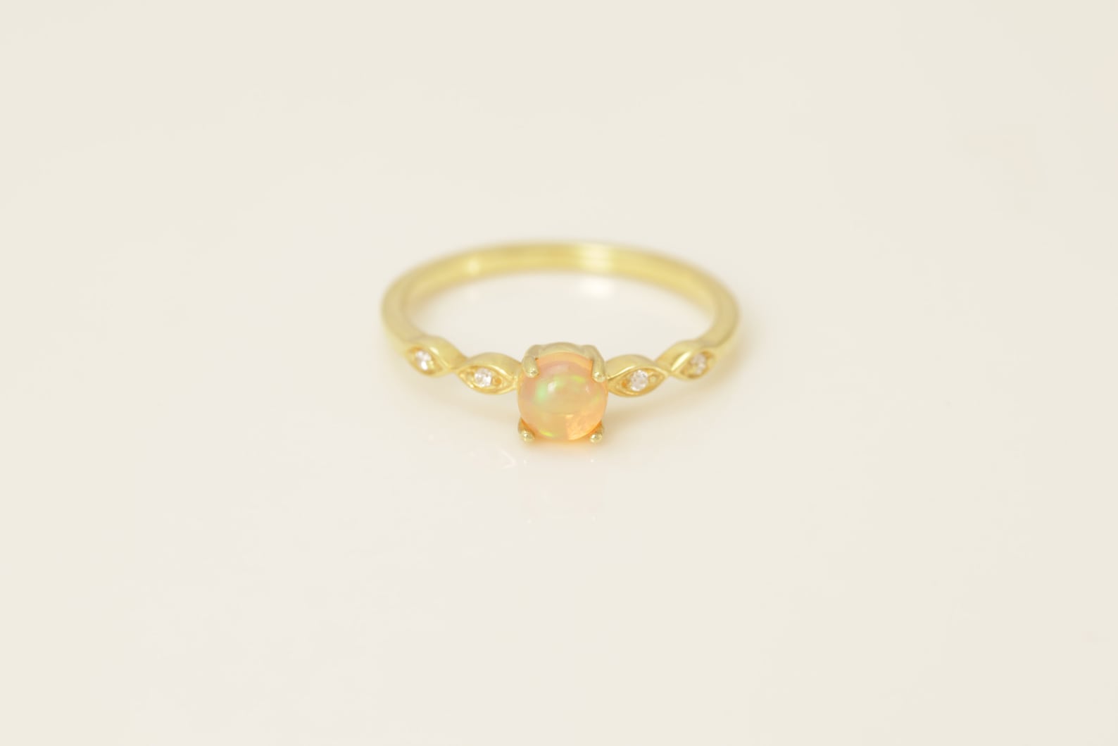 Opal and Diamond Engagement Ring, October Birthstone, Opal Ring, 18k Gold Unique Promise Ring, Marquise Ring