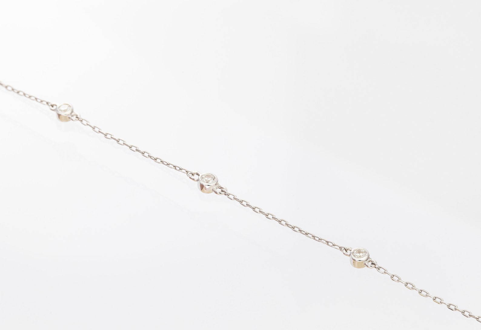 Solitaire Diamond Bracelet, Bezel Set Dainty Bracelet, Minimalist Bracelet Gift for Women, Graduation Gifts