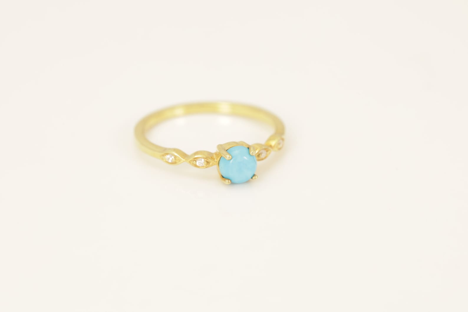 Turquoise and Diamond Engagement Ring, December Birthstone, Turquoise Ring, 18k Gold Unique Promise Ring, Marquise Ring