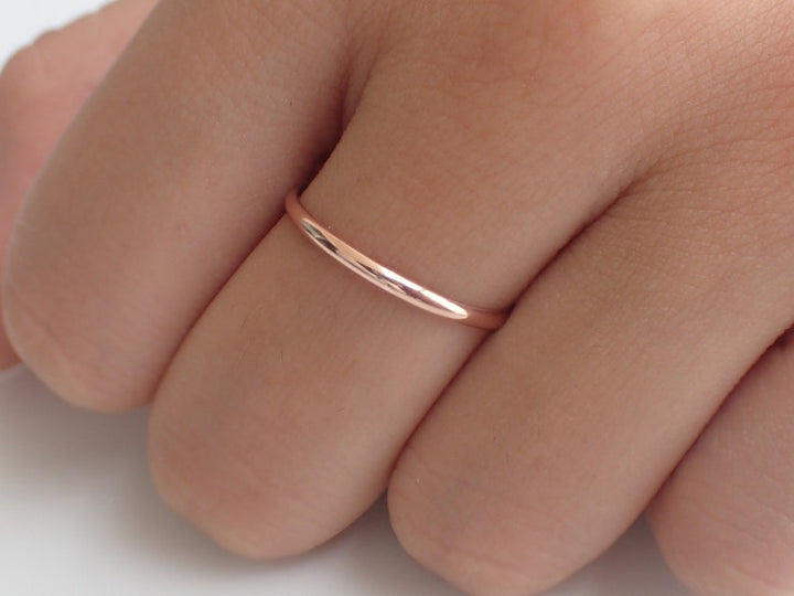 1.8mm Simple Thin Plain Wedding Band, Smooth Plain Band, Thin Dainty Band, 925 Sterling Silver Band