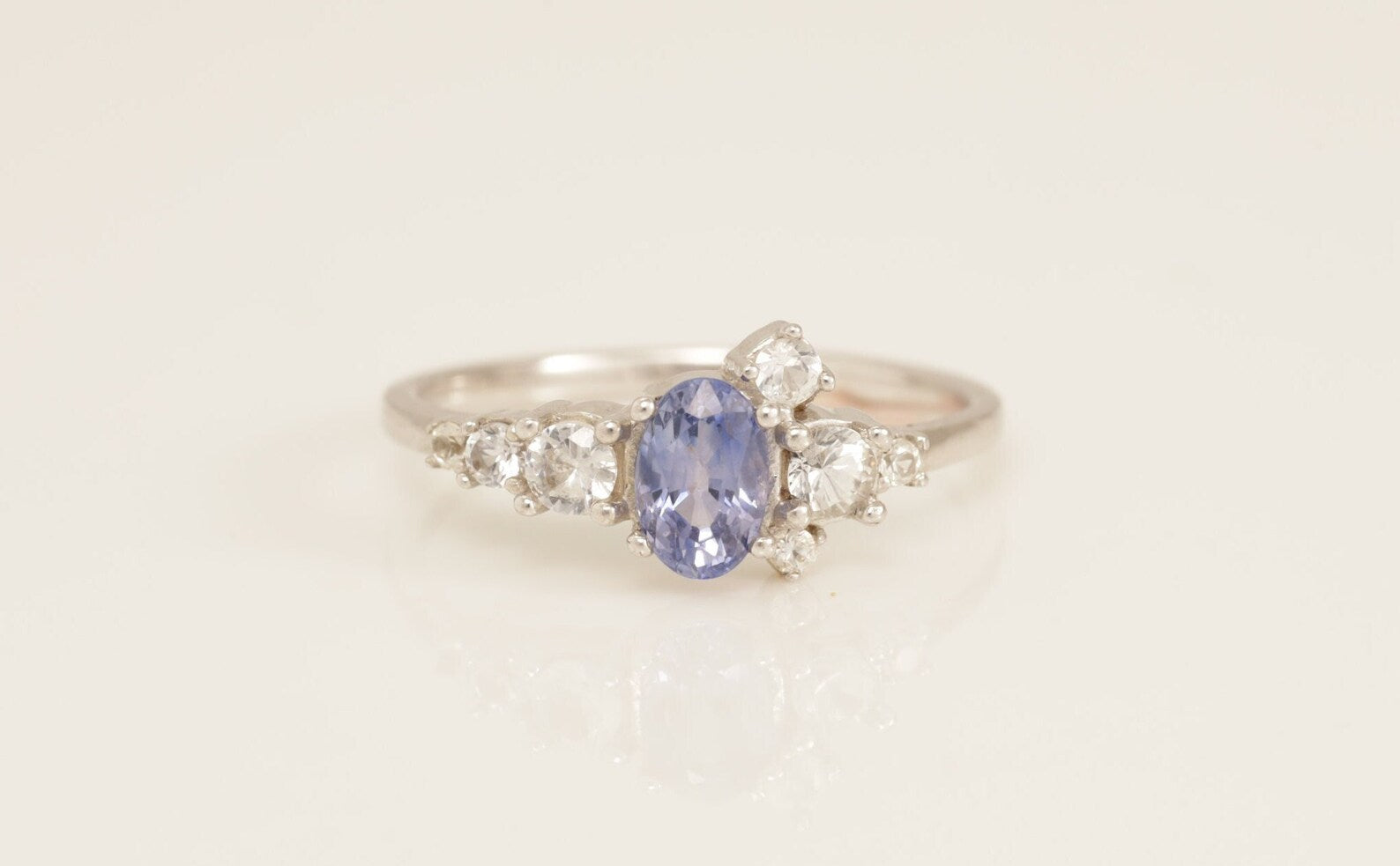 Amethyst Engagement Ring, Diamonds Cluster Ring, February Birthstone Ring, Unique Amethyst Anniversary Ring, Promise Ring