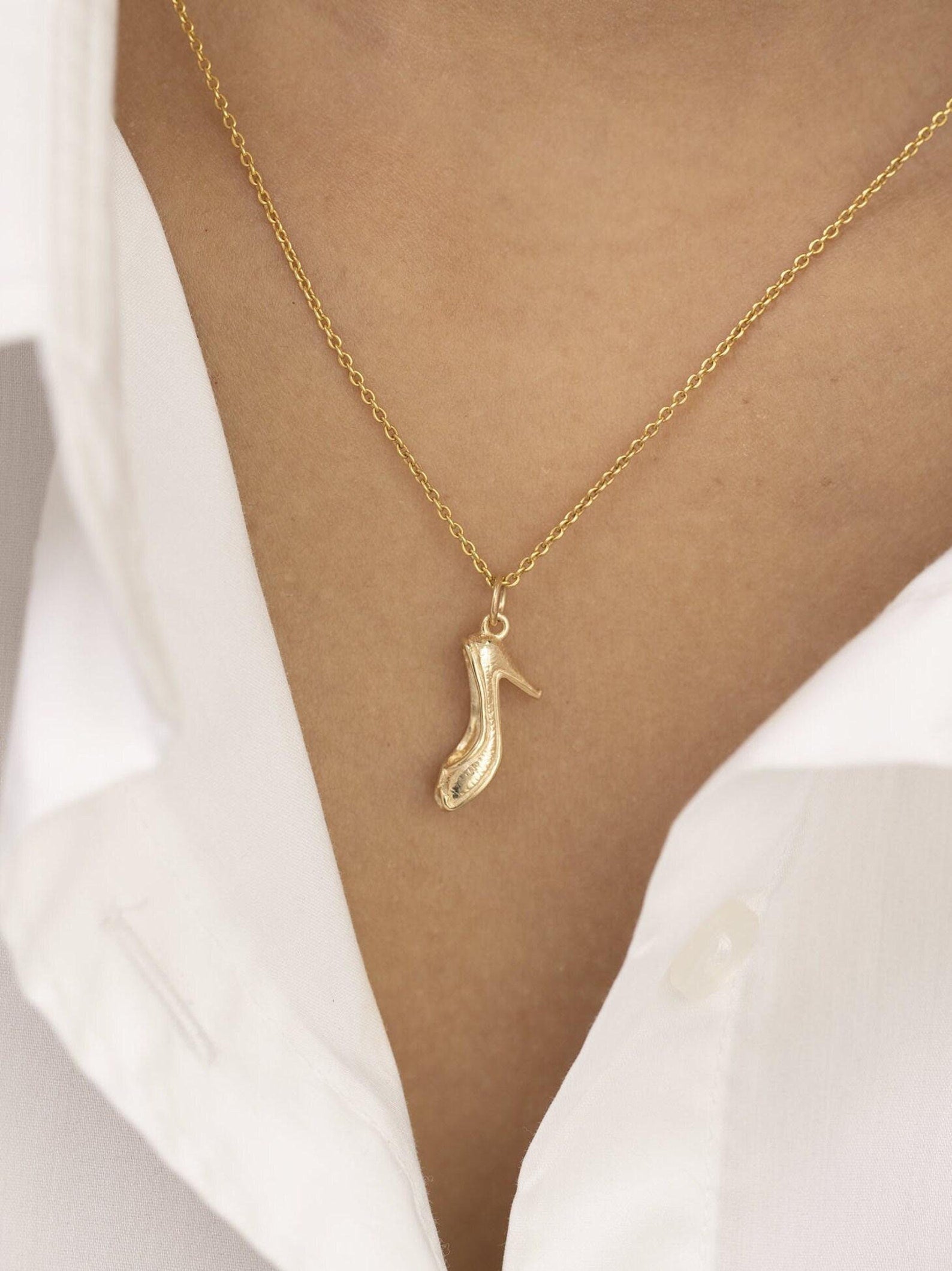 Ladies High Heel Necklace, High Heel Pendant, High Heel Necklace, High Heel Shoe Charm, Fashion Charm Jewelry