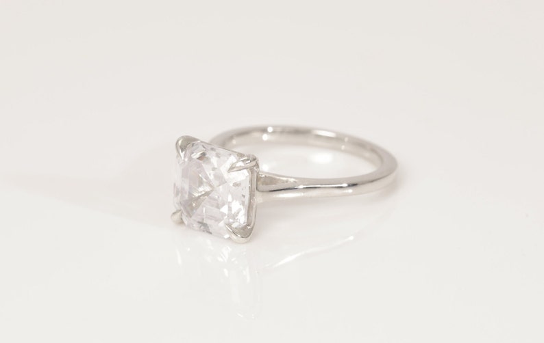 4.0 CT Asscher Cut Diamond Engagement Ring, Asscher Diamond Wedding Ring, Promise Ring for Women, Anniversary Ring