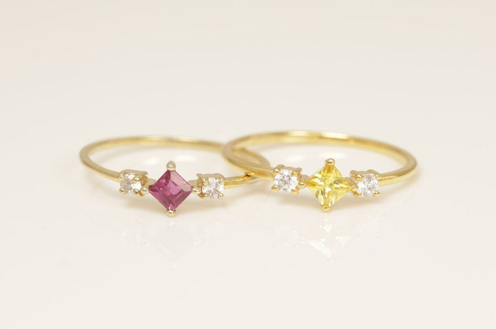 Three Stone Ruby Engagement Ring, Gemstone Wedding Ring, Ruby ring, Birthstones Ring Gift for Her, Cluster Wedding Ring, Promise Ring