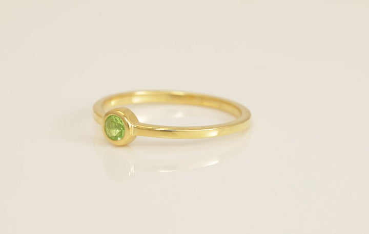 0.10ctw Peridot Solitaire Ring, August Birthstone Ring, Peridot Gemstone Ring, Peridot Stacking Ring