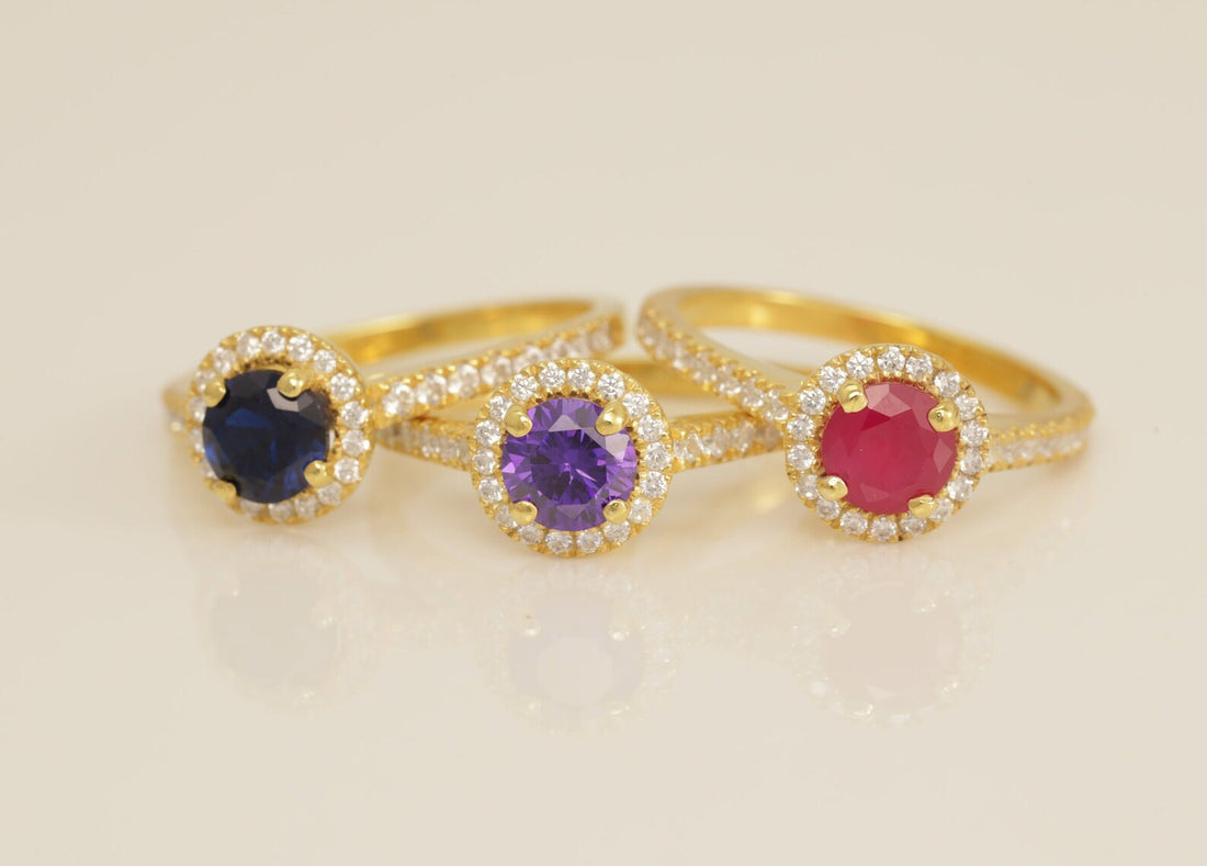 Diamond Halo Blue Sapphire Engagement Ring, September Birthstone Ring, Vintage Style Sapphire Ring, Bridal Promise Ring for Women