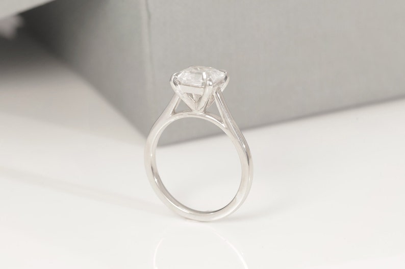 4.0 CT Asscher Cut Diamond Engagement Ring, Asscher Diamond Wedding Ring, Promise Ring for Women, Anniversary Ring