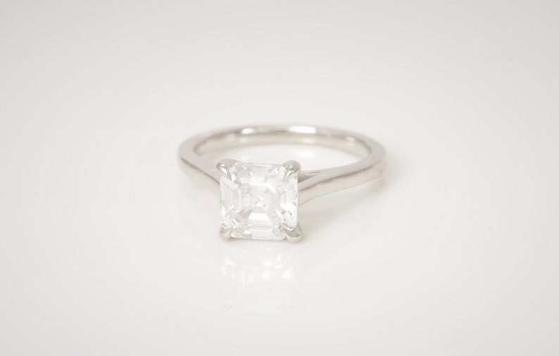 4.0 CT Asscher Cut Diamond Engagement Ring, Asscher Diamond Wedding Ring, Promise Ring for Women, Anniversary Ring