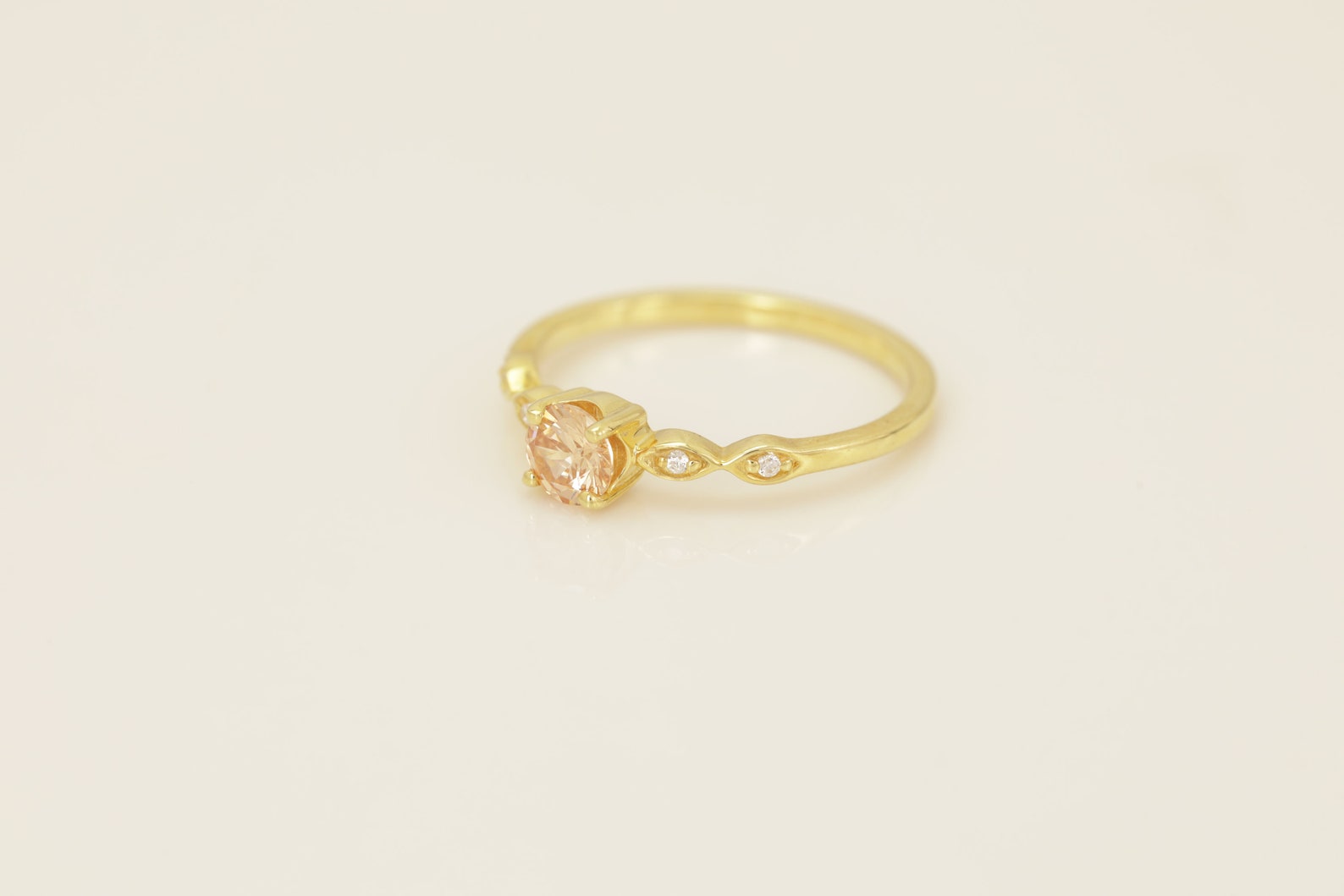 Topaz and Diamond Engagement Ring, November Birthstone, Topaz Ring, 18k Gold Unique Promise Ring, Marquise Ring