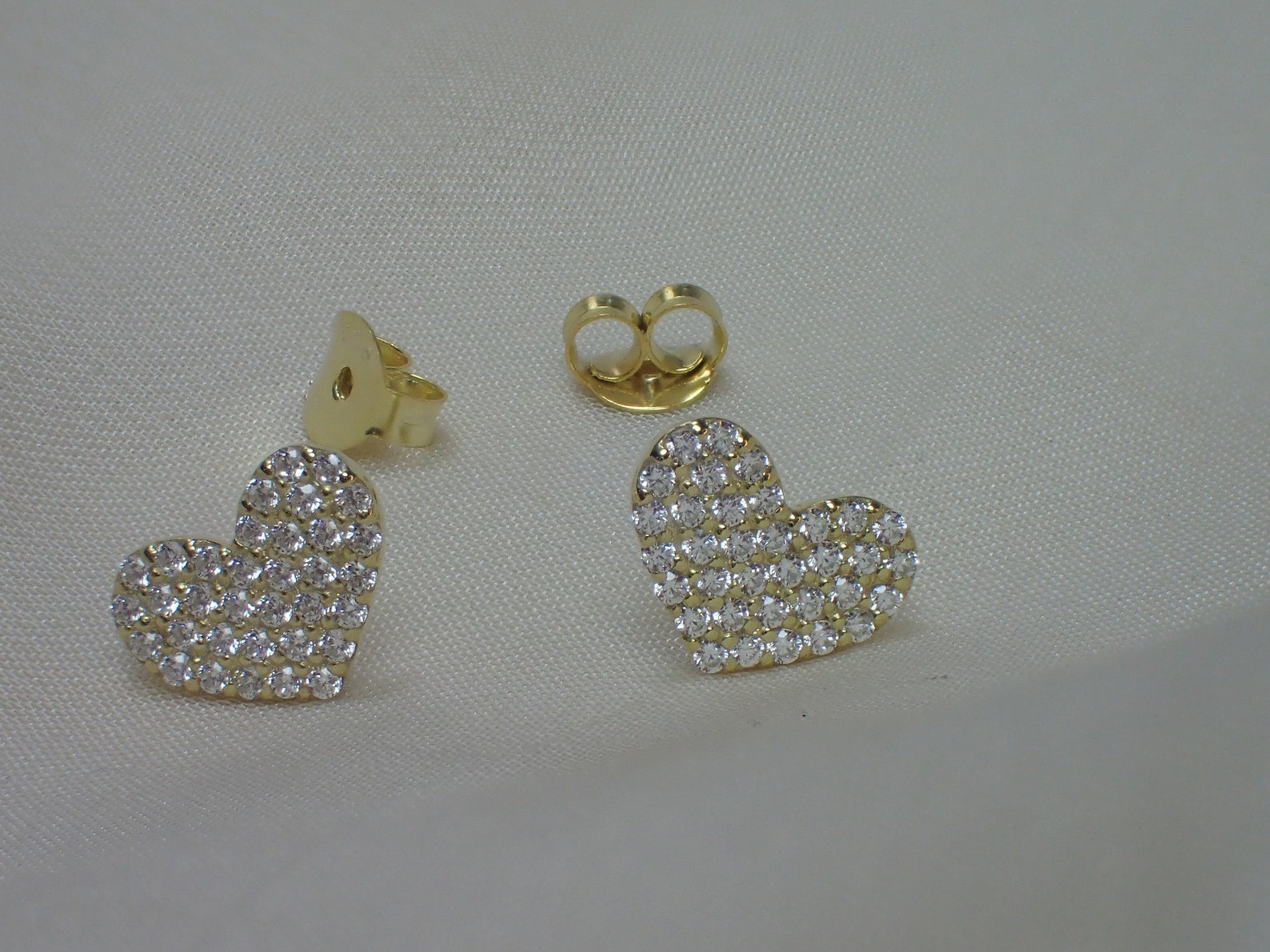 Heart Stud Earrings / Moissanite Heart Earrings / Crystal Heart Tragus / Cartilage Stud / Earrings for Women