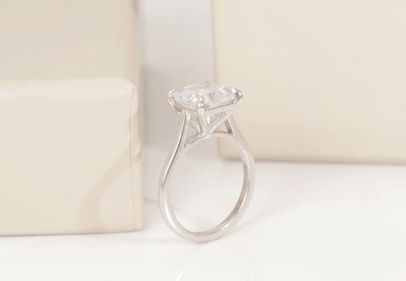 4.0 CT Asscher Cut Diamond Engagement Ring, Asscher Diamond Wedding Ring, Promise Ring for Women, Anniversary Ring