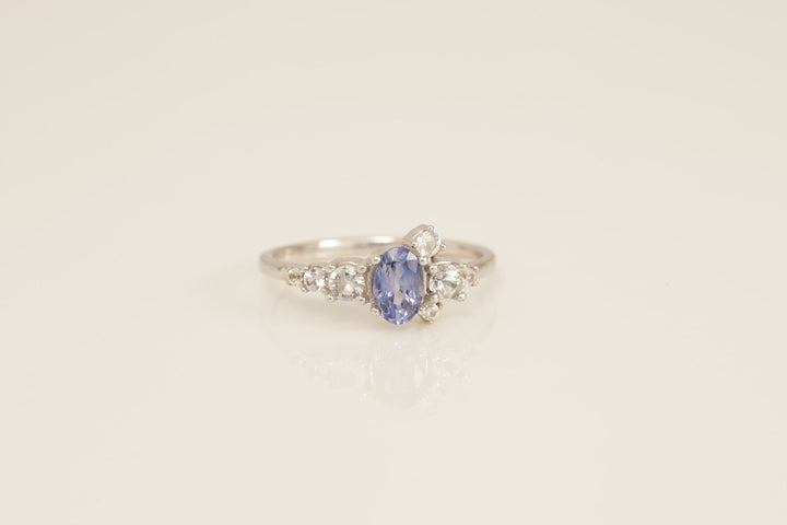 Amethyst Engagement Ring, Diamonds Cluster Ring, February Birthstone Ring, Unique Amethyst Anniversary Ring, Promise Ring