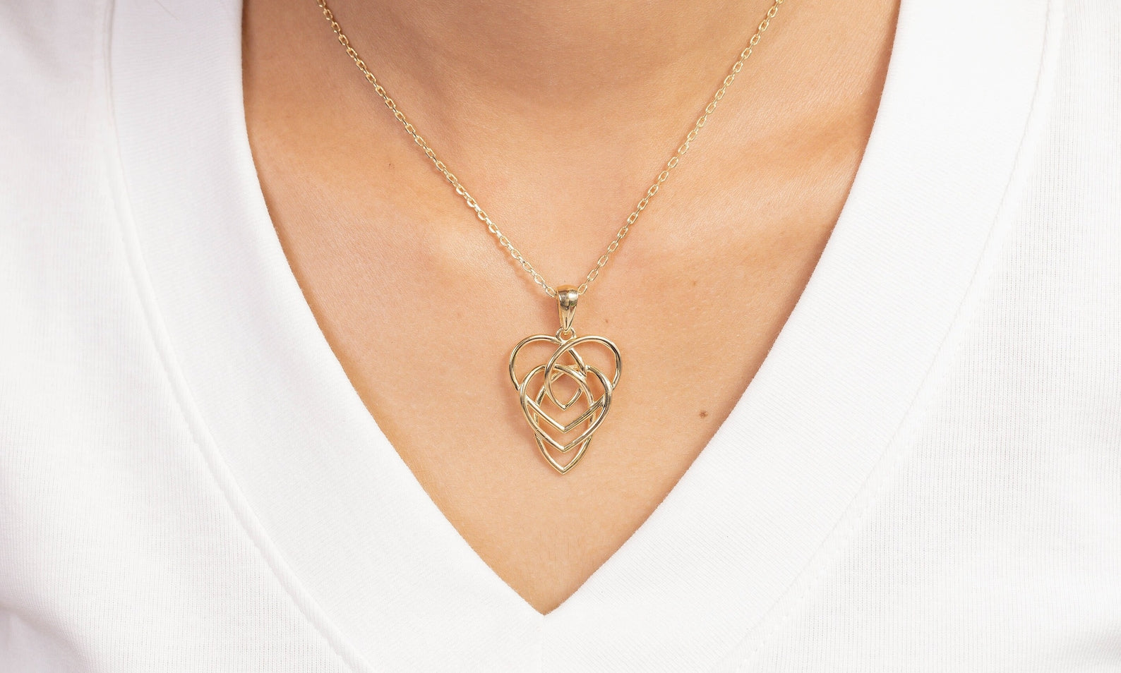 Celtic Motherhood Knot Necklace, Sterling Silver Knot Necklace, Child Celtic Knot Necklace