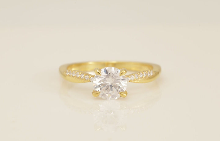 0.84 CT Twisted Diamond Engagement Ring, Diamond Solitaire Wedding Ring, Twisted Infinity Ring, Bridal Promise Ring for Women
