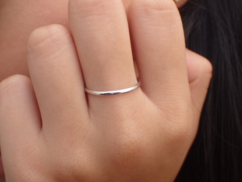 1.5mm Simple Thin Plain Wedding Band, In-stock Wedding Band, Ready to Ship Ring, Last Minute Band, Best Valentines Day Gifts for Her