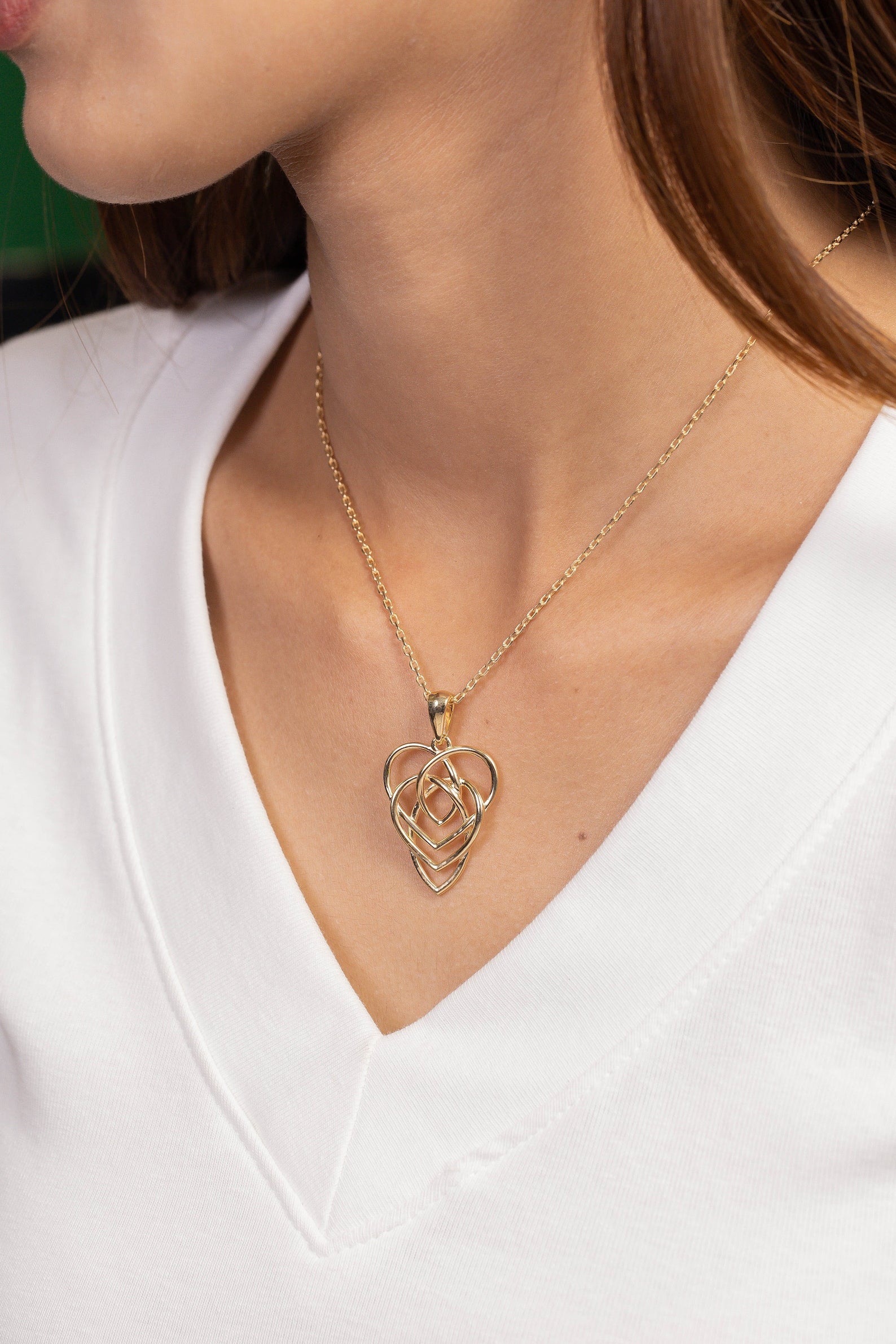 Celtic Motherhood Knot Necklace, Sterling Silver Knot Necklace, Child Celtic Knot Necklace