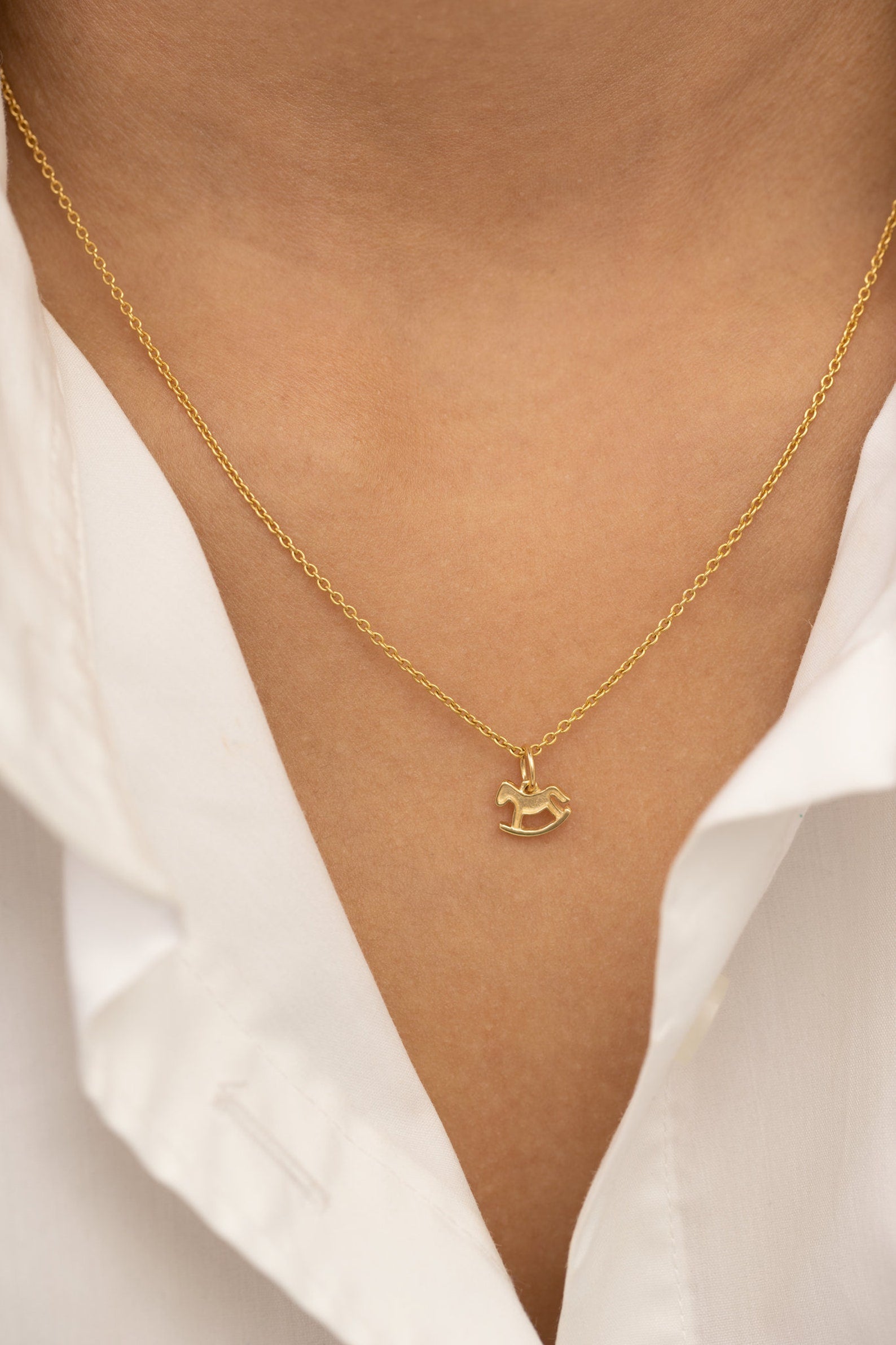 Rocking Horse Necklace, Rocking Horse Pendant Charm, Baby Horse Necklace, Gift for Animal Lover, Horse Memorial Gift