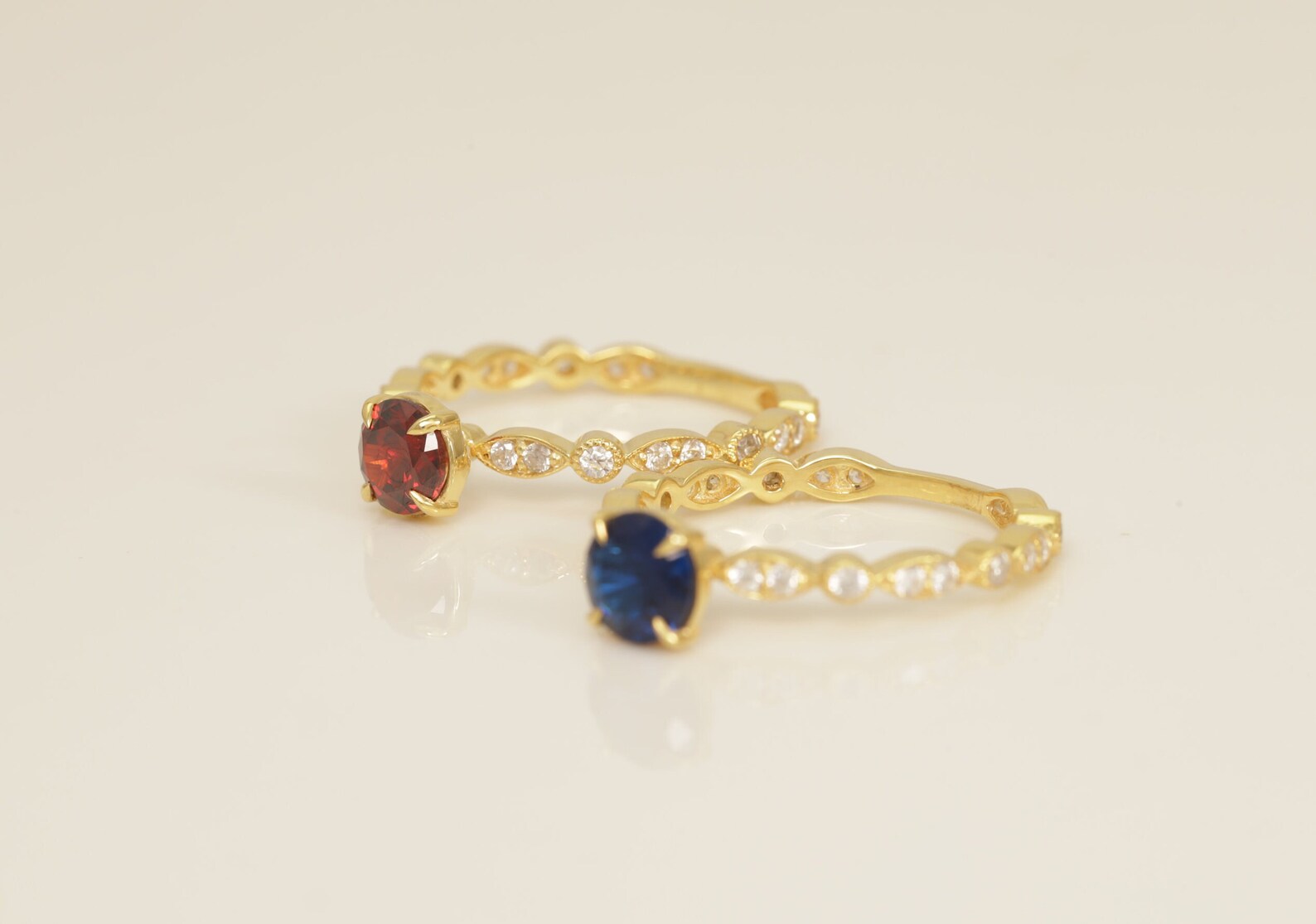 Art Deco Blue Sapphire Engagement Ring, September Birthstone Ring, Marquise Vintage Wedding Ring, Anniversary Ring Gift for Her