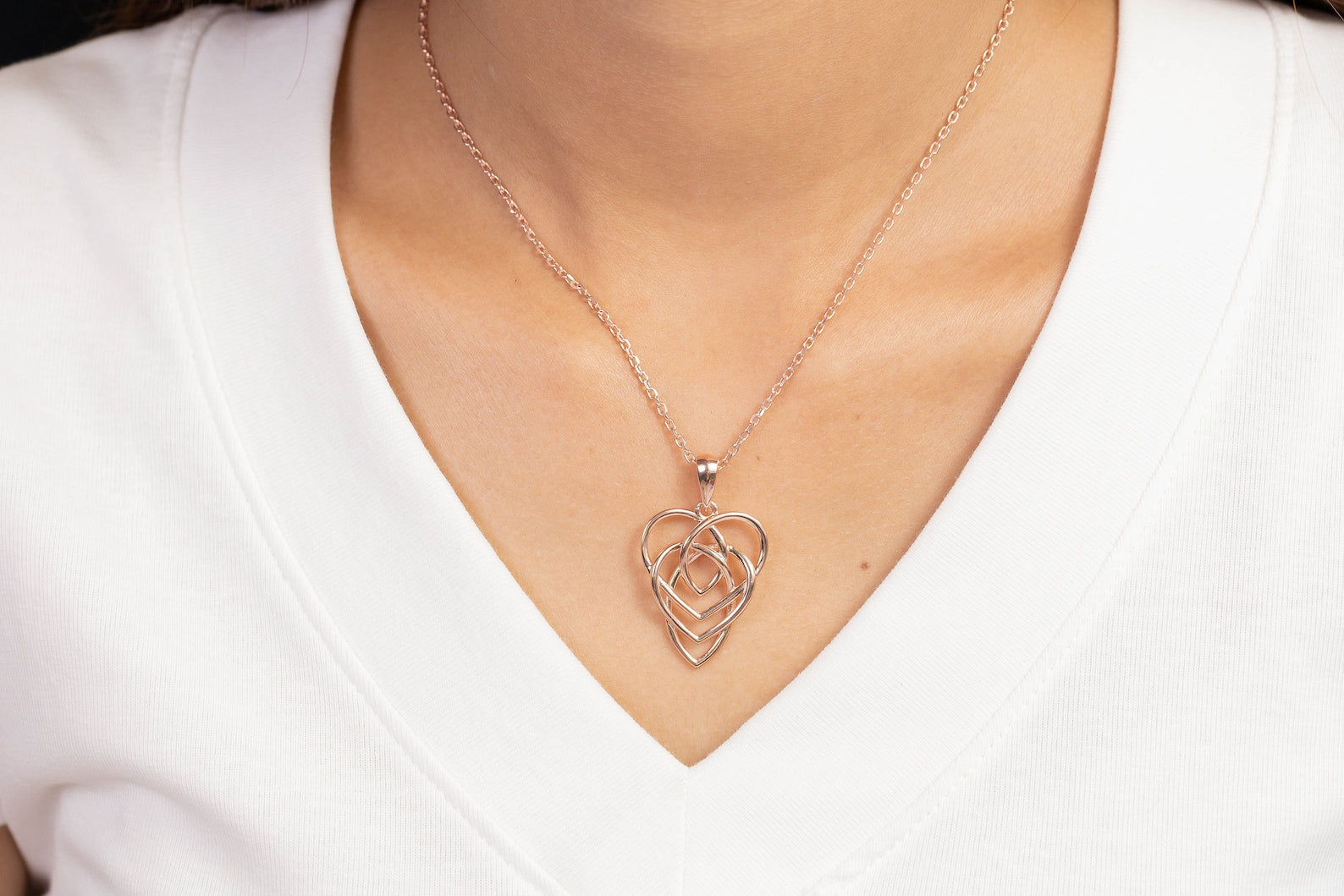 Celtic Motherhood Knot Necklace, Sterling Silver Knot Necklace, Child Celtic Knot Necklace