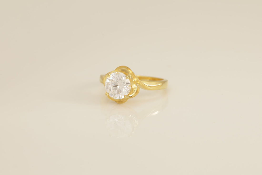 1.30 CT Unique Diamond Engagement Ring, Flower Style Engagement Ring, Bridal Wedding Ring Gift for Women