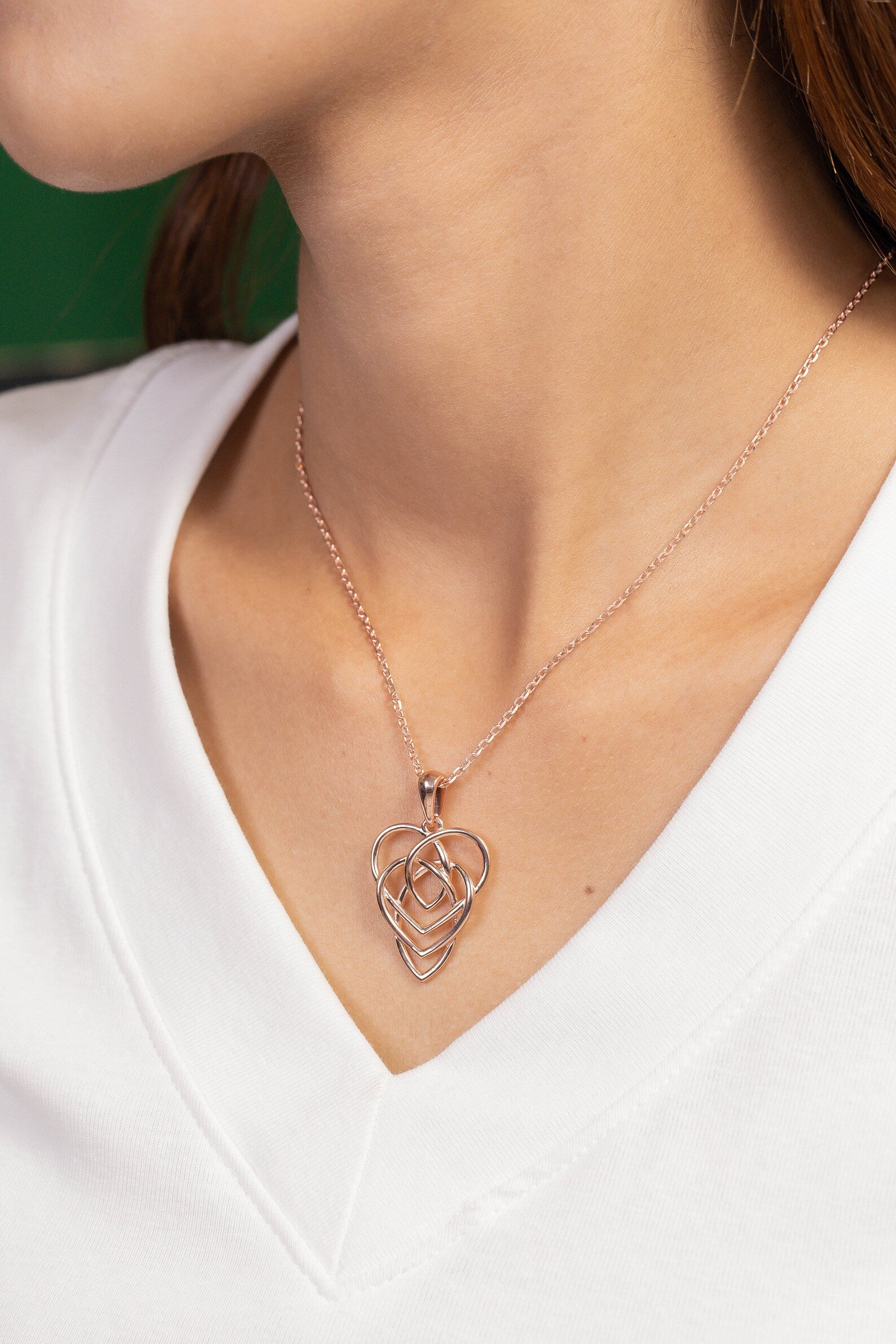 Celtic Motherhood Knot Necklace, Sterling Silver Knot Necklace, Child Celtic Knot Necklace