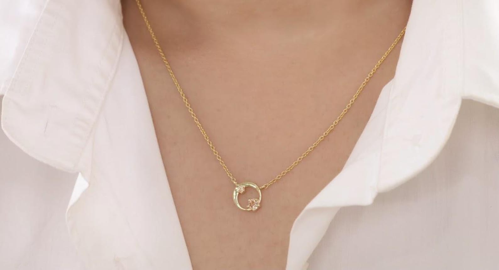 Karma Necklace / Diamond Circle Necklace / Cluster Necklace / Minimalist Necklace / Layering Necklace