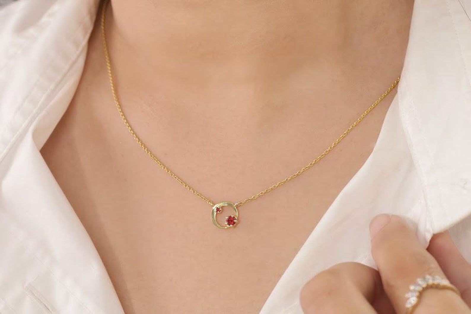 Karma Necklace / Diamond Circle Necklace / Cluster Necklace / Minimalist Necklace / Layering Necklace