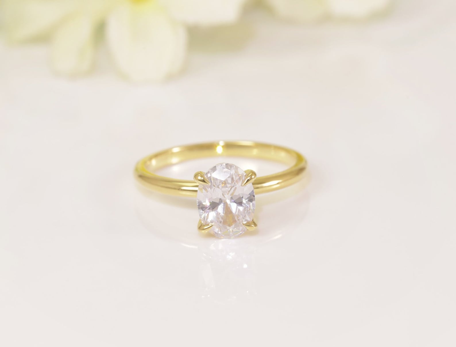 Oval Engagement Ring, Solitaire Ring Gift for Her, Delicate Promise Ring, Anniversary Ring for Women, 5.81ct 3ct 2.50ct 1.25ct 0.75ct