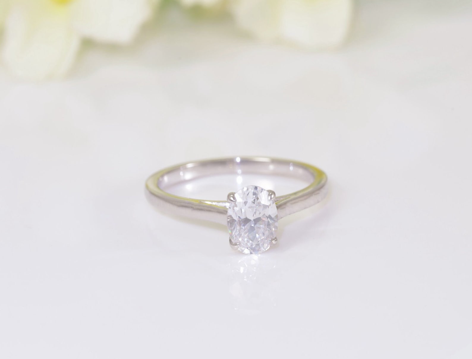 Oval Engagement Ring, Solitaire Ring Gift for Her, Delicate Promise Ring, Anniversary Ring for Women, 5.81ct 3ct 2.50ct 1.25ct 0.75ct